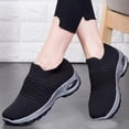thumbnail image 4 of EKVAHL Women's Walking Shoes Sock Sneakers - Mesh Slip On Air Cushion Lady Girls Modern Jazz Dance Easy Gym Nurse Shoes Platform Loafers Dark Gray, 4 of 4