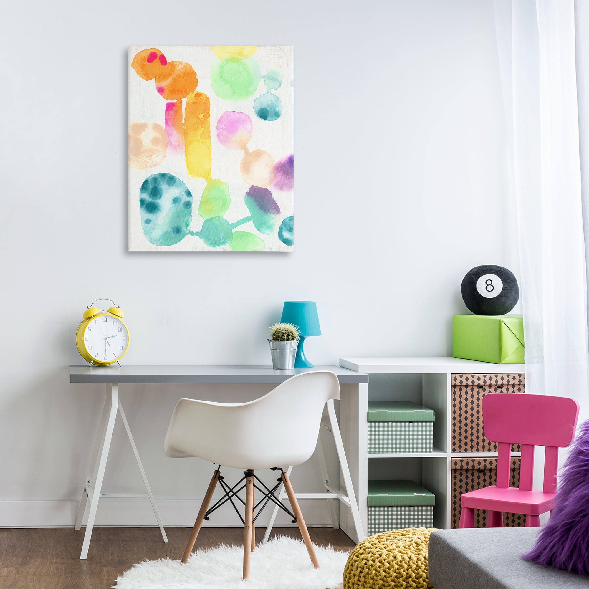 Stupell Industries Rainbow Watercolor Pattern Abstract Painting Gallery Wrapped Canvas Art Print Wall Art, 30 x 40