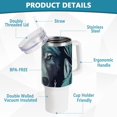 thumbnail image 4 of Wolf Leaves Green 40 oz Tumbler with Handle Insulated&nbsp;Travel Mug&nbsp;Lid Straw Leak Proof Steel Vacuum Water Bottles Glasses Fits in Car Cup Holder, 4 of 7