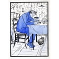 thumbnail image 2 of Anny Leusink 11x14 Black Ornate Wood Framed Double Matted Museum Art Print Titled: Jan Does Homework at a Table (1926), 2 of 5