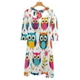 thumbnail image 6 of Cute Owl Pattern-1 Womens Summer Dress Tie Back A Line Flare Dress, 6 of 9