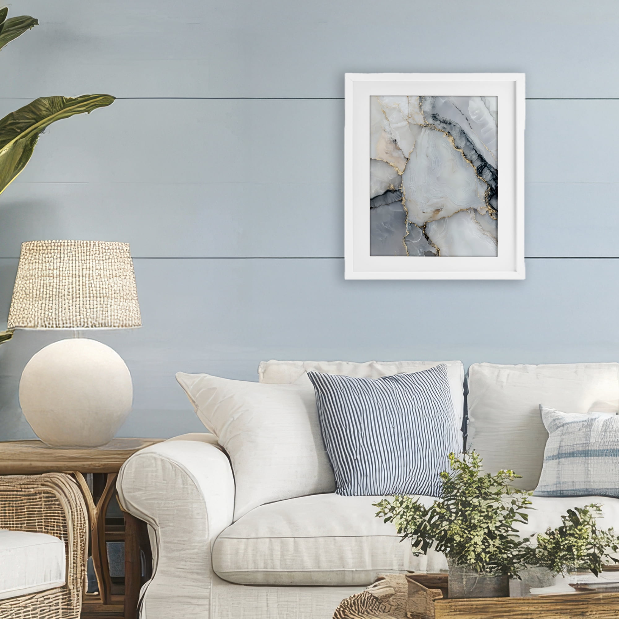 Stupell Industries Luxe Stone Geode White Framed Print Under Glass, design by Svetlana Aleynikova