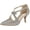 Goldfabric, variant on BANDOLINO Womens Gold Glitter Wish Bone Straps Bow Accent Padded Zeffer Pointy Toe Kitten Heel Buckle Dress Pumps Shoes 10 M