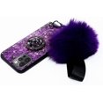 thumbnail image 3 of iPhone 12 Pro Max,Girls Women Marble Design Inlaid Glitter Rhinestone Diamond Bling Shockproof Hybrid Hard PC Bumper TPU Silicone Case & Furry Ball 36, 3 of 4