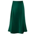 thumbnail image 5 of STAOEDU Womens High Waist Midi Skirt Fishtail Silky Satin Skirt Work Party Pencil Bias Cutting Skirt, 5 of 6