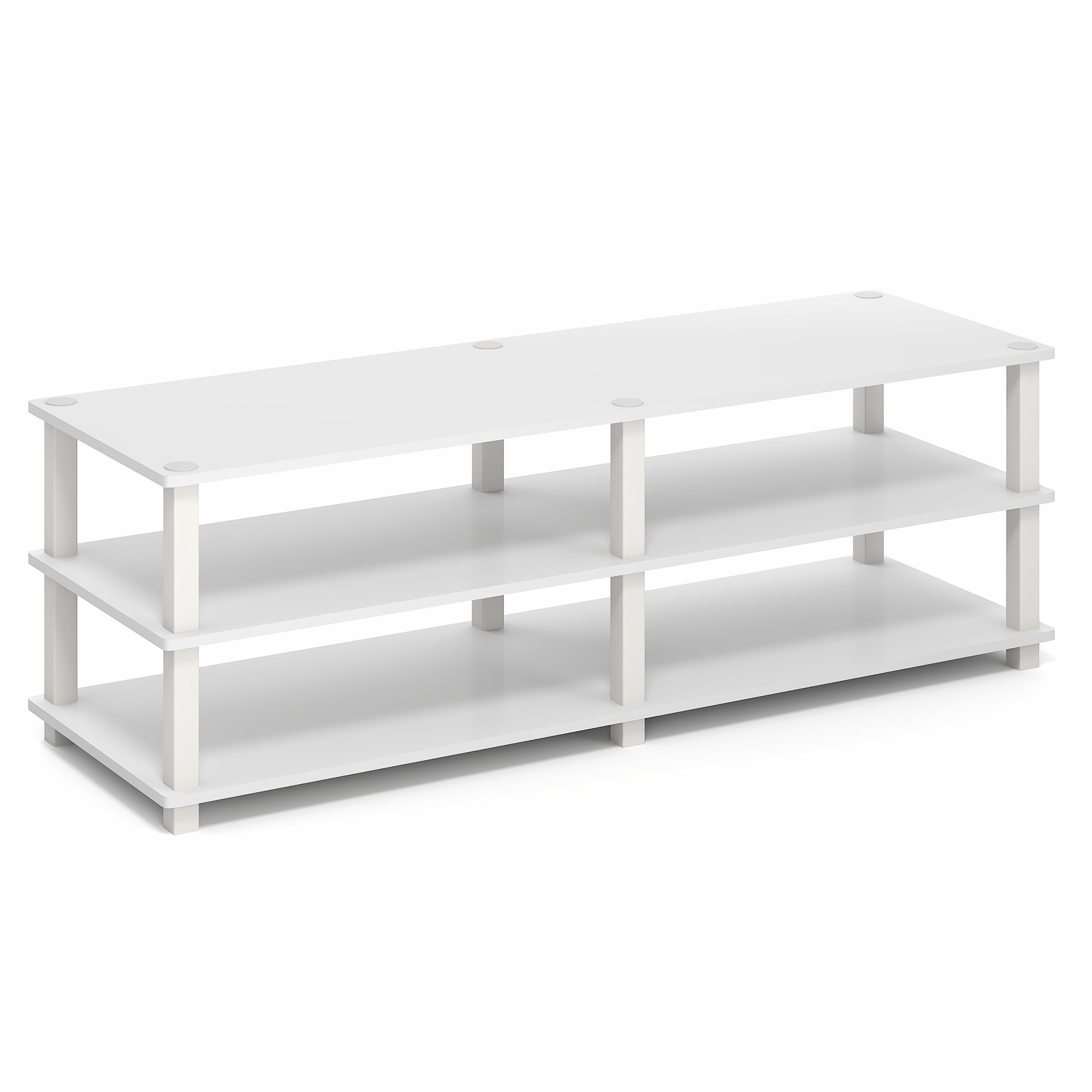 Furinno TURN-N-TUBE 3-Tier Entertainment Center for TVs up to 55" White