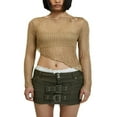 thumbnail image 1 of CNKOO Asymétrique Crop Tops Pulls pour les Femmes avec un Design en Tricot Creux, 1 of 9