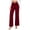 F272 Red, variant on Likimi Womens Pants Straight Leg Solid Color High Waist Wide Leg Summer Wear Casual Comfort Trousers Navy Size S