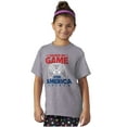 thumbnail image 5 of I Paused My Game For America Joke Crewneck T Shirts Boy Girl Teen Brisco Brands XS, 5 of 6