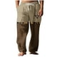 thumbnail image 2 of Pantalones largos para hombre, cintura elástica, transpirables, cómodos, suaves, informales, de playa, de poliéster., 2 of 5
