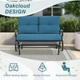 thumbnail image 6 of Outdoor Glider Rocking Bench 2 Person Patio Loveseat Steel Frame Furniture Set for Patio, Garden, Yard, Porch with Resistant Cushions (Peacock Blue), 6 of 14