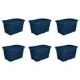 thumbnail image 1 of Sterilite Classic Lidded Stackable 30 Gal Storage Tote Container, 6 Pack, 1 of 6