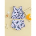 thumbnail image 4 of Bslissey Toddler Baby Girls Bikini Sets Cute Print Sleeveless Layered Tank Tops + Ruffled Briefs 2Pcs Split Swimwear Infant Summer Bathing Suit Beach Wear 0-3T, 4 of 8