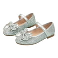 thumbnail image 5 of newwalpole Toddler Girl Mary Jane Dress Glitter Flats Shoes Flower for Ballet Wedding Silver for Size 2, 5 of 7