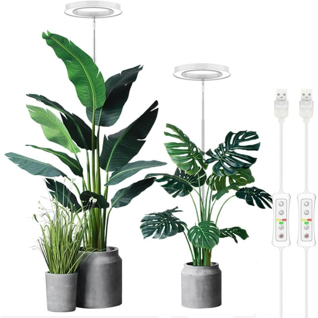 Lumière de Croissance pour Plantes LED Spectre Complet pour Plantes d'Intérieur Hauteur Réglable Minuterie Automatique Idée Basse Tension 5V pour Grande Plante
