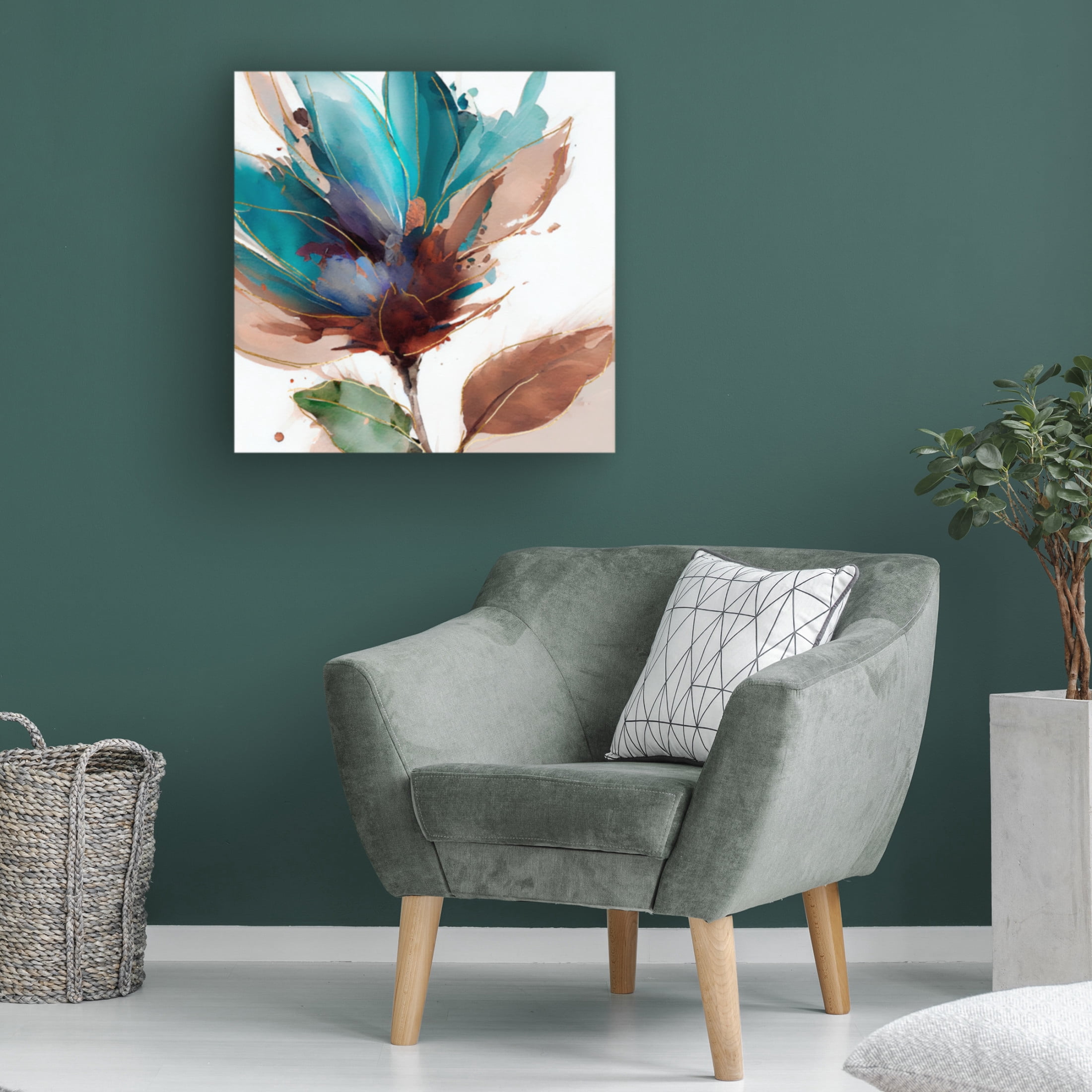 Canvas Wall Art - Sasha 'Defiant Nature II' Wall Art for Living Room, Bedroom, or Office Décor by Trademark Fine Art - 35 x 35 Inches