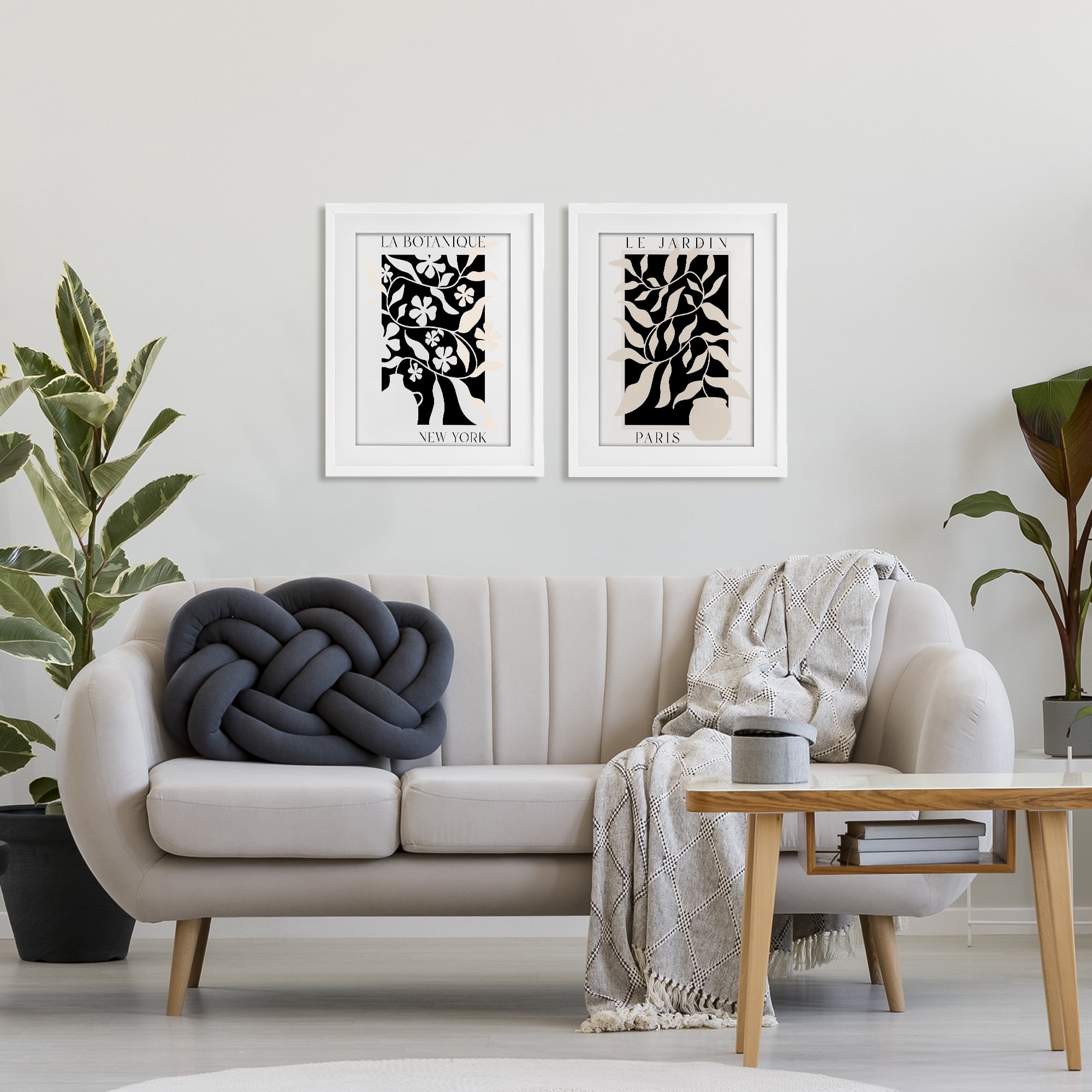 Stupell Industries New York & Paris Botanicals 2 Piece White Framed Print Under Glass Set, design by Natalie Carpentieri