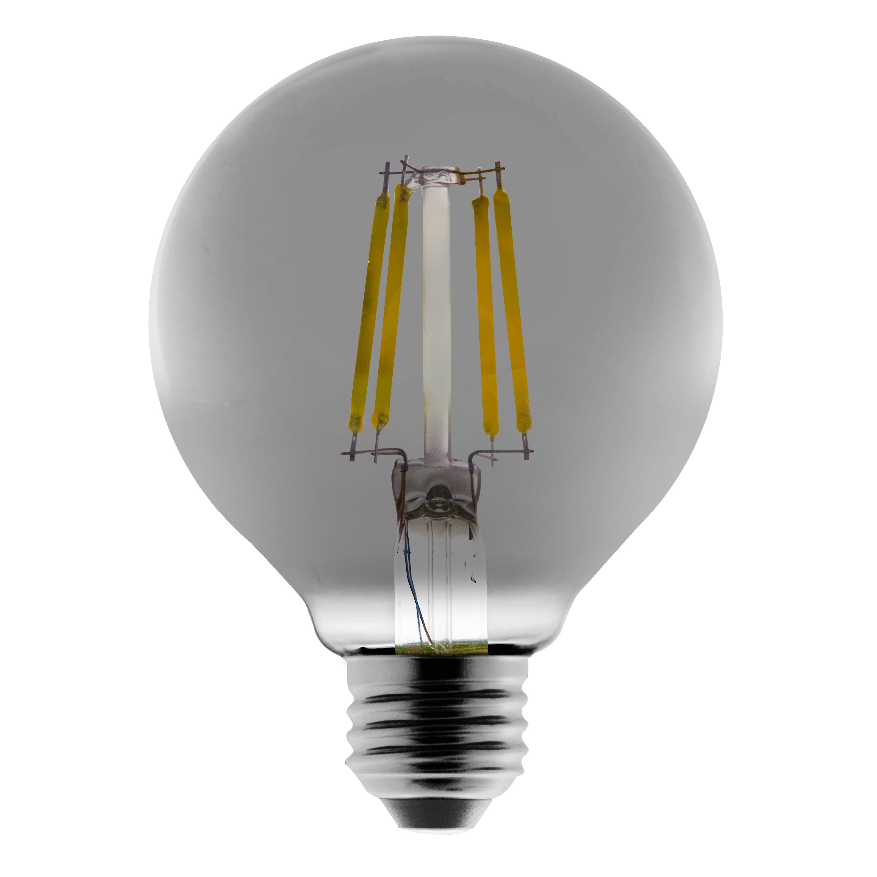 Better Homes & Gardens Vintage Style LED Light Bulb, G25, 40W Equivalent, Smoked Classic Filament, E26, Dimmable, 4 Pack