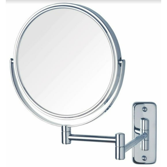 Jerdon JP7808C 8-Inch Two-Sided Swivel Wall Mount Mirror with 8x Magnification, 13.5-Inch Extension, Chrome Finish