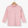thumbnail image 3 of UQJfacai Girls Striped Long Sleeve Tee Shirts Soft Turtleneck Mock Neck Layering Pullover Casual Slim Stretchy Tops 2-15 Years, 3 of 4