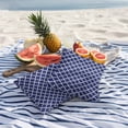 thumbnail image 3 of 2 Pack Outdoor Waterproof Throw Pillow Covers,Navy Blue Moroccan Plaid Decorative Square Pillow Case Patio Pillowcases for Chair Couch Sofa 16x16in, 3 of 9