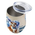 thumbnail image 3 of Bulldog Proud Dad Happy Father's Day 12oz Stainless Steel Wine Tumbler Insulated Cup with Lid Dog Lover Gifts Idea - 02008, 3 of 5