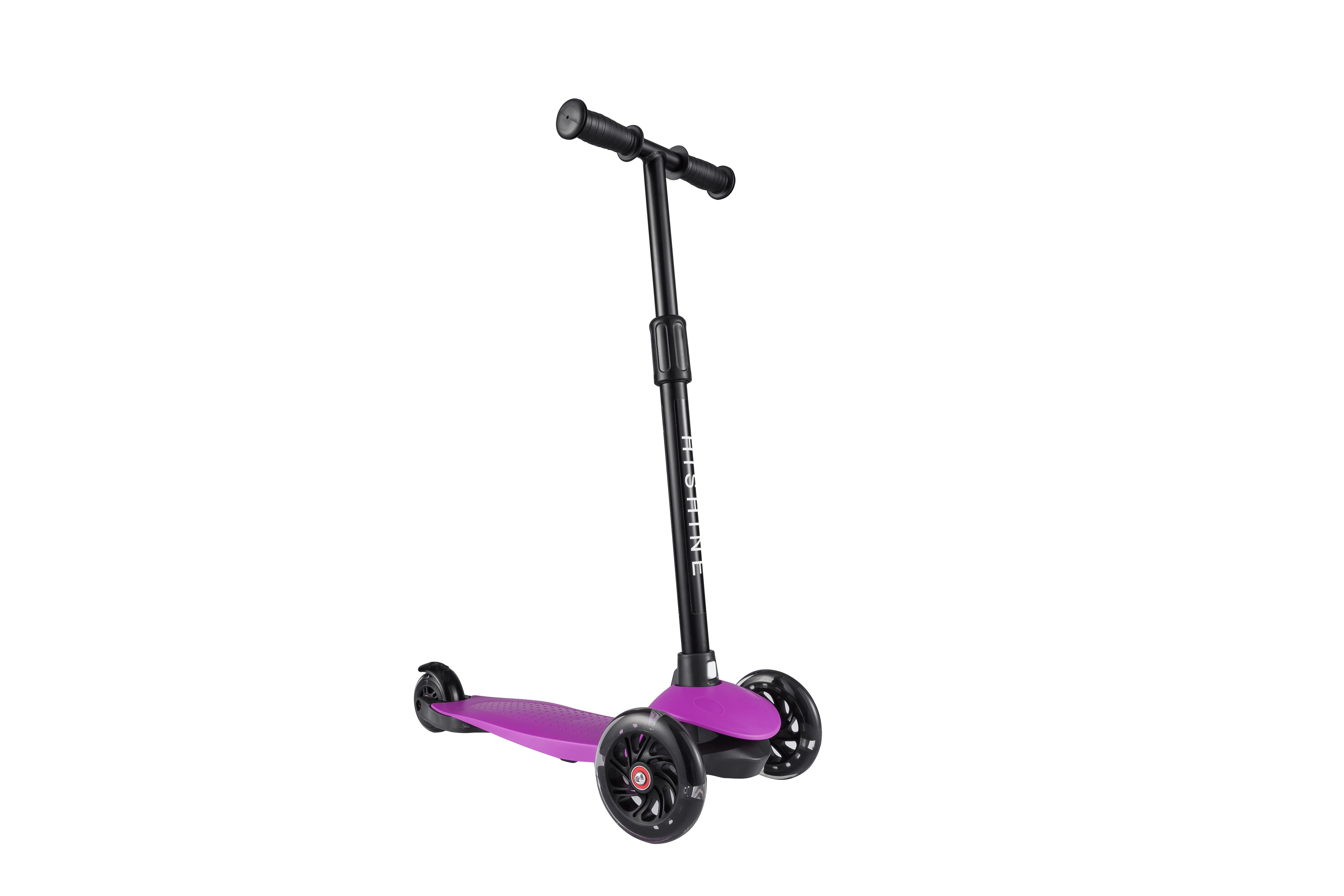 HighTech Mega GlideKick 3-Wheel Foldable Scooter With Lightup Wheels & Extendable T-Bar - Purple