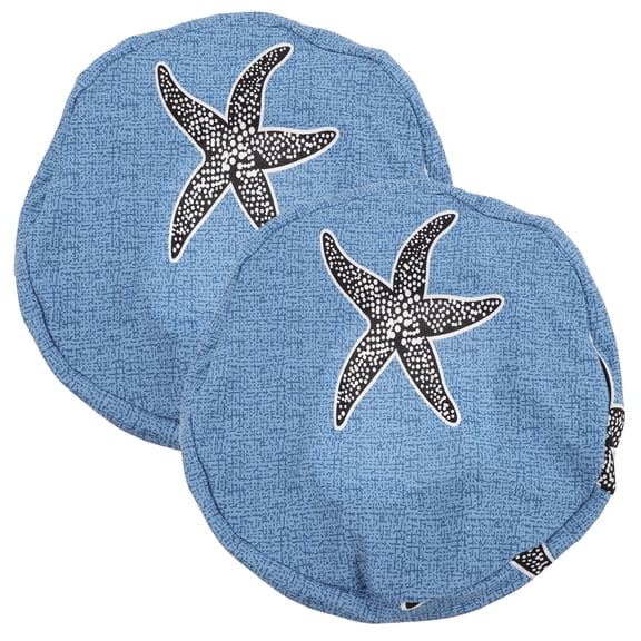 RENACLIPY 2-Pack Round Chair Cushion Covers with Elastic Fit, Decorative Protectors for Bar Stools and Dining Chairs