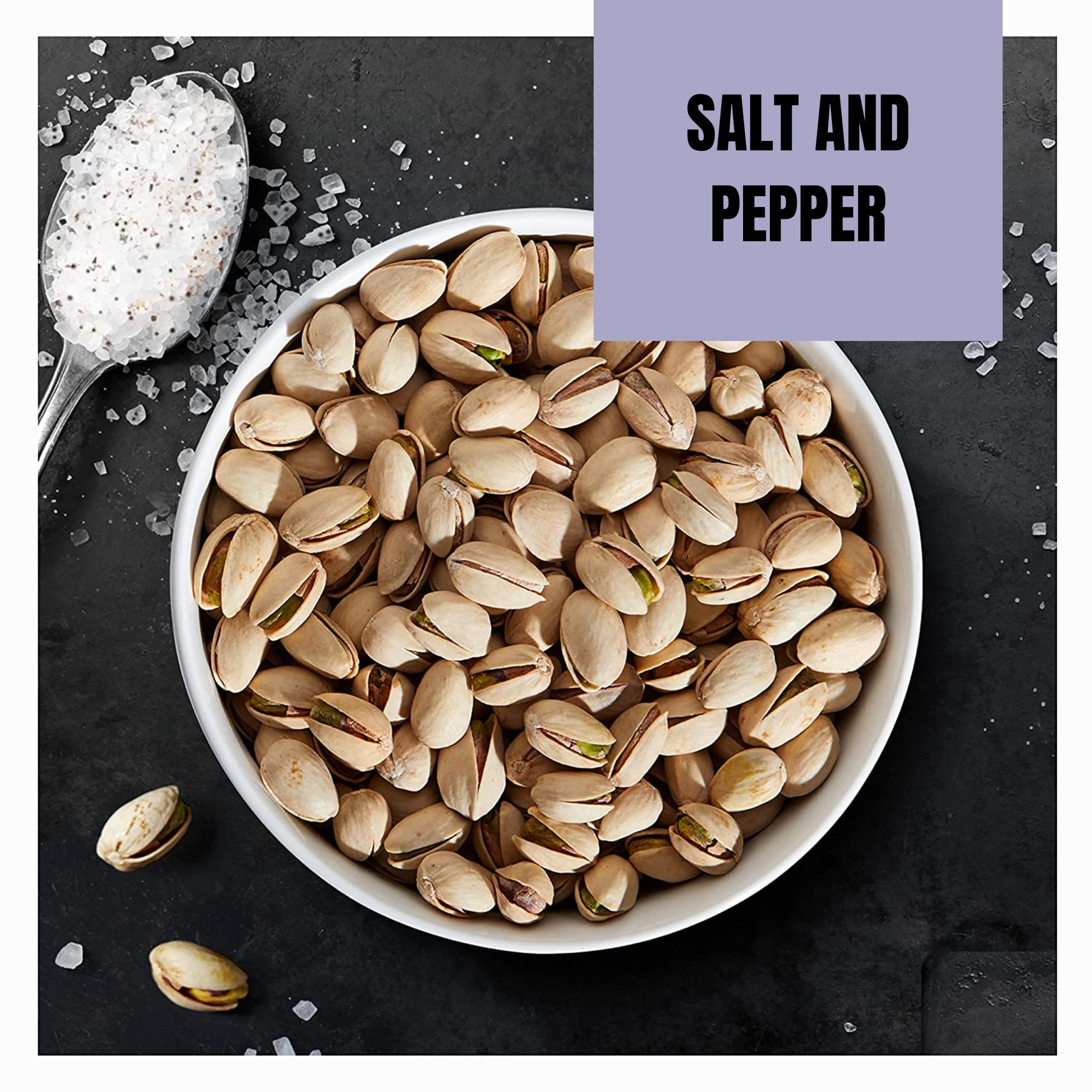 Wonderful Salt & Pepper Pistachios 1.25 Ounces High Fiber Nuts Delicious Heart Healthy Hunger Snack for Camping Hiking Sports Event Parties Lunches Protein Food Pack of 12