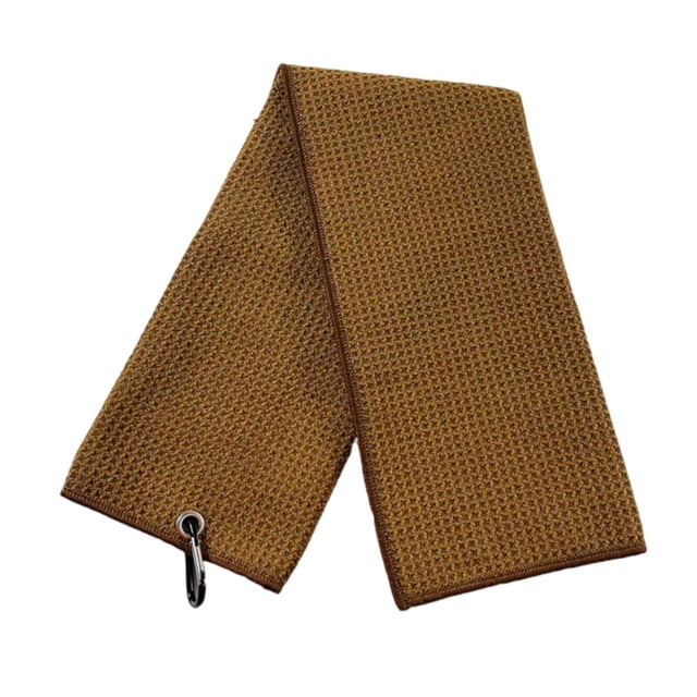 Toalla de golf con mosquetón, regalo para hombres y mujeres, práctica toalla para palos de golf. Marrón