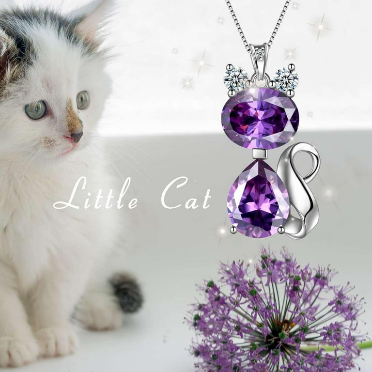 Amethyst cat necklace discount