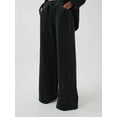 thumbnail image 4 of Women'S Drawstring Wide Leg Jeans Low Waisted Loose Fit Denim Pants Black XS, 4 of 9