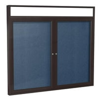 Ghent's Vinyl 36" x 48" 2 Door Enclosed Headliner Bulletin Board in Navy