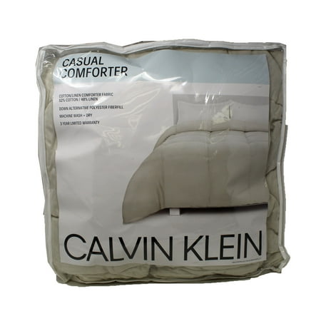 Calvin Klein Casual Cotton/Linen Full/Queen Comforter Tan