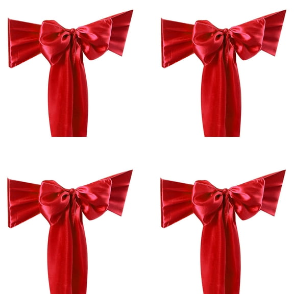 ZYQWEM 4pieceS Chair Sashes Bows Chair Band Chair Ties for Wedding Party Ceremony Reception Banquet Decoration