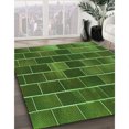 thumbnail image 3 of Ahgly Company Machine Washable Indoor Rectangle Transitional Dark Lime Green Area Rugs, 7' x 10', 3 of 7