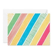 American Greetings Blank Stationery Notes with Envelopes, Multi-color Diagonal Stripes (8-Count)