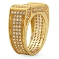 thumbnail image 2 of Iced Out 14k Gold Plated Bar & Micropave CZ 11.5mm Flat Top Band Ring, Size 11, 2 of 7