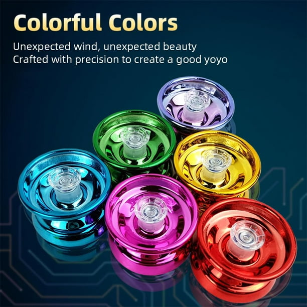Yoyó Bicolor Metálico Con Rodamientos De 5,5 Cm – Yoyo Profesional Para Trucos, Regalo Ideal Para Niños Y Adultos