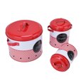 thumbnail image 4 of Canister Set, Red White Round Storage Containers Iron Material  For Kitchen For Home For Farmhouse, 4 of 8