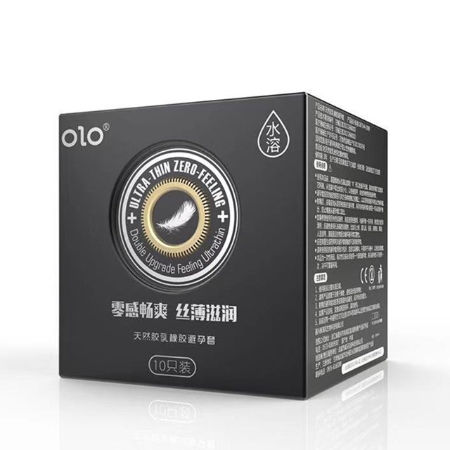 Condón OLO 10x Delay Ejaculation Condones Male Sex Physical Penis Sleeve (Negro)