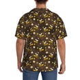 thumbnail image 5 of Disketp Men's Hawaiian Flying Furry Honey Bees Print Shirts Button Down Holiday Beach Shirts-Small, 5 of 7
