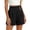 30# Black, variant on Linen Shorts for Women 2026 Summer Tummy Control Elastic Waist Wide Leg Bermuda Shorts Button Mini Shorts with Pockets Black XL