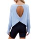 thumbnail image 2 of Karight Open Back Tops for Women Long Sleeve Athletic Shirts Backless Gym Yoga Workout T-Shirt Trendy Blouses with Thumb Hole, 2 of 9