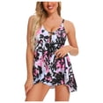 thumbnail image 1 of Liquidation! NMMUED Robe de Bain, Maillot de Bain Deux Pièces pour Femmes, Maillots de Bain Dos Nu pour Femmes, Maillot de Bain pour Femmes, Maillots de Bain à Col en V pour Femmes, Multicolore TTG, 1 of 7