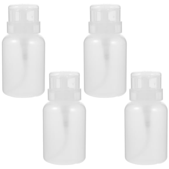 BRIGHTFUFU 4 botellas de bomba de líquido, dispensadores de líquido recargables, botellas de bomba para quitar esmalte de uñas (250 ml)