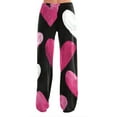 thumbnail image 4 of Womens Lounge Pants Valentine Pajama Pants with Love Print High Waisted Sleepwear Bottoms Loose Wide Leg Pajamas for Cozy Evenings Hot Pink XL, 4 of 6