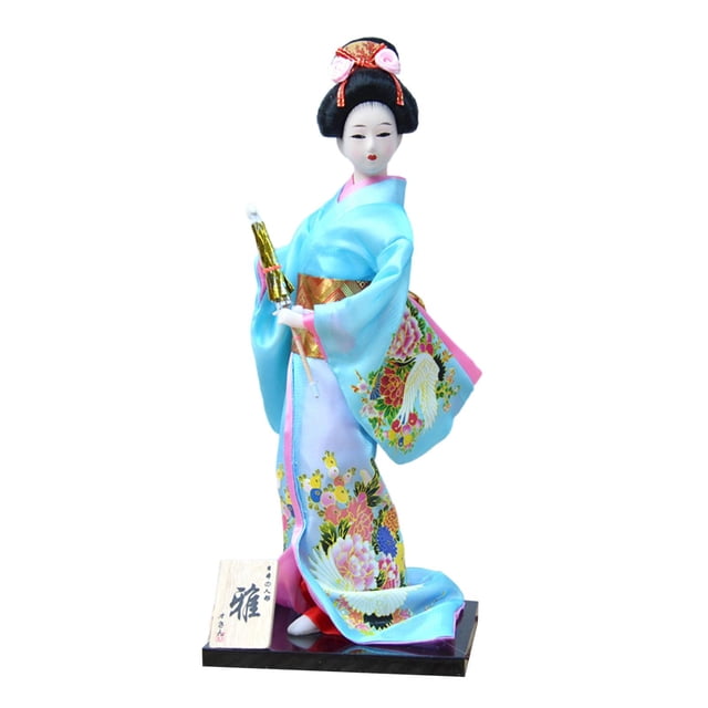 Muñeca kimono de geisha japonesa, estatua asiática, estatuilla de dama, decorativa, coleccionable Estilo I