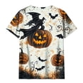 thumbnail image 3 of jobturf Womens Plus Size Halloween Shirt Party Short Sleeve Crew&nbsp;Neck T Shirts Holiday Loose Fit Graphic Festival Tops L, 3 of 5