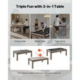 thumbnail image 2 of KFFKFF 7ft Multi-Game Pool Table Set, 3-in-1 Billiards Table with Dining Top and Table Tennis, Includes Storage Benches and Accessories for Family Recreation, 2 of 9